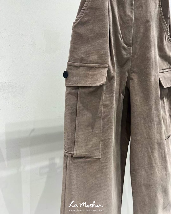 立挺鬆緊腰抽繩縮口工作褲